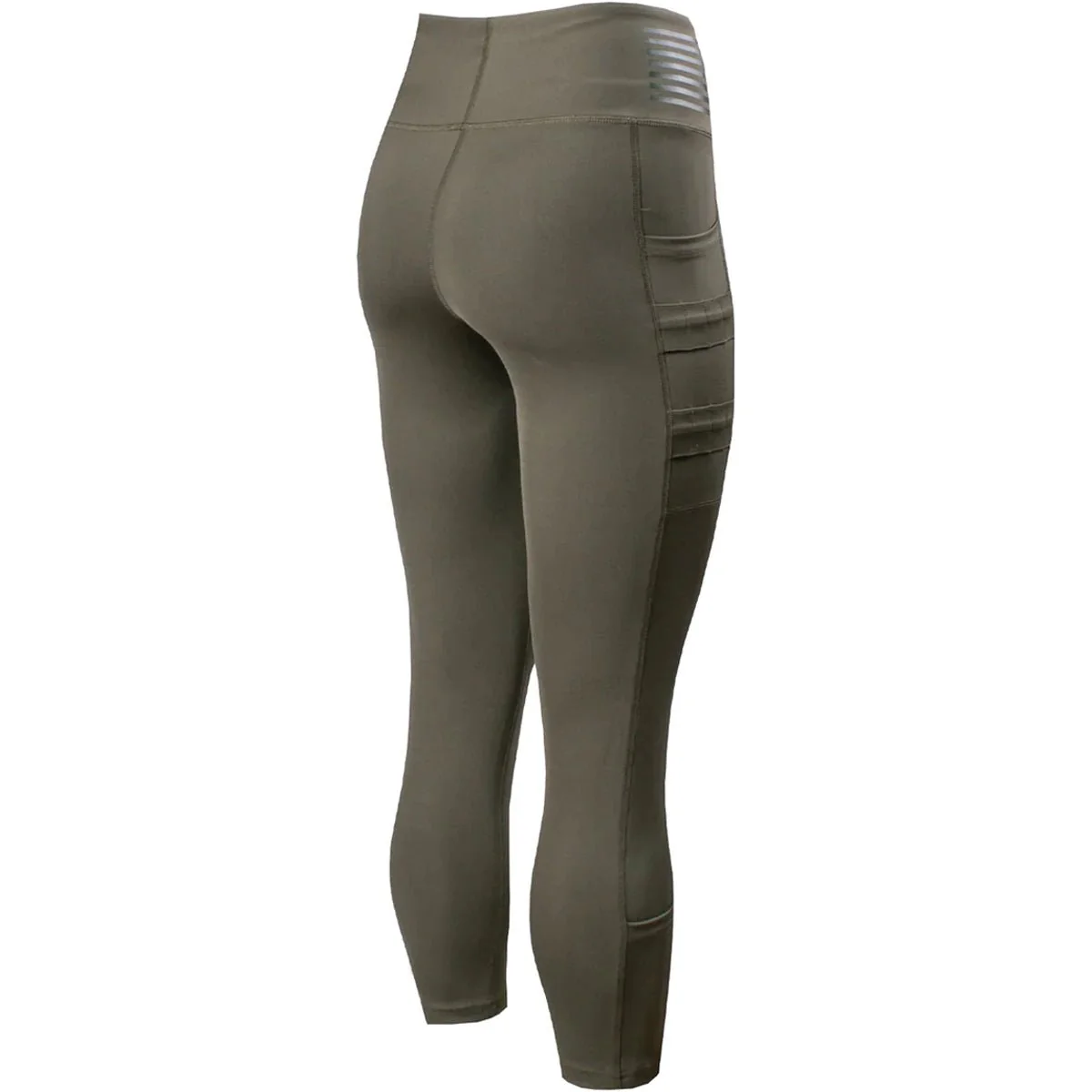 Grunt Style Women's 7/8 Cropped Fitness Leggings - Military Green - Image 2