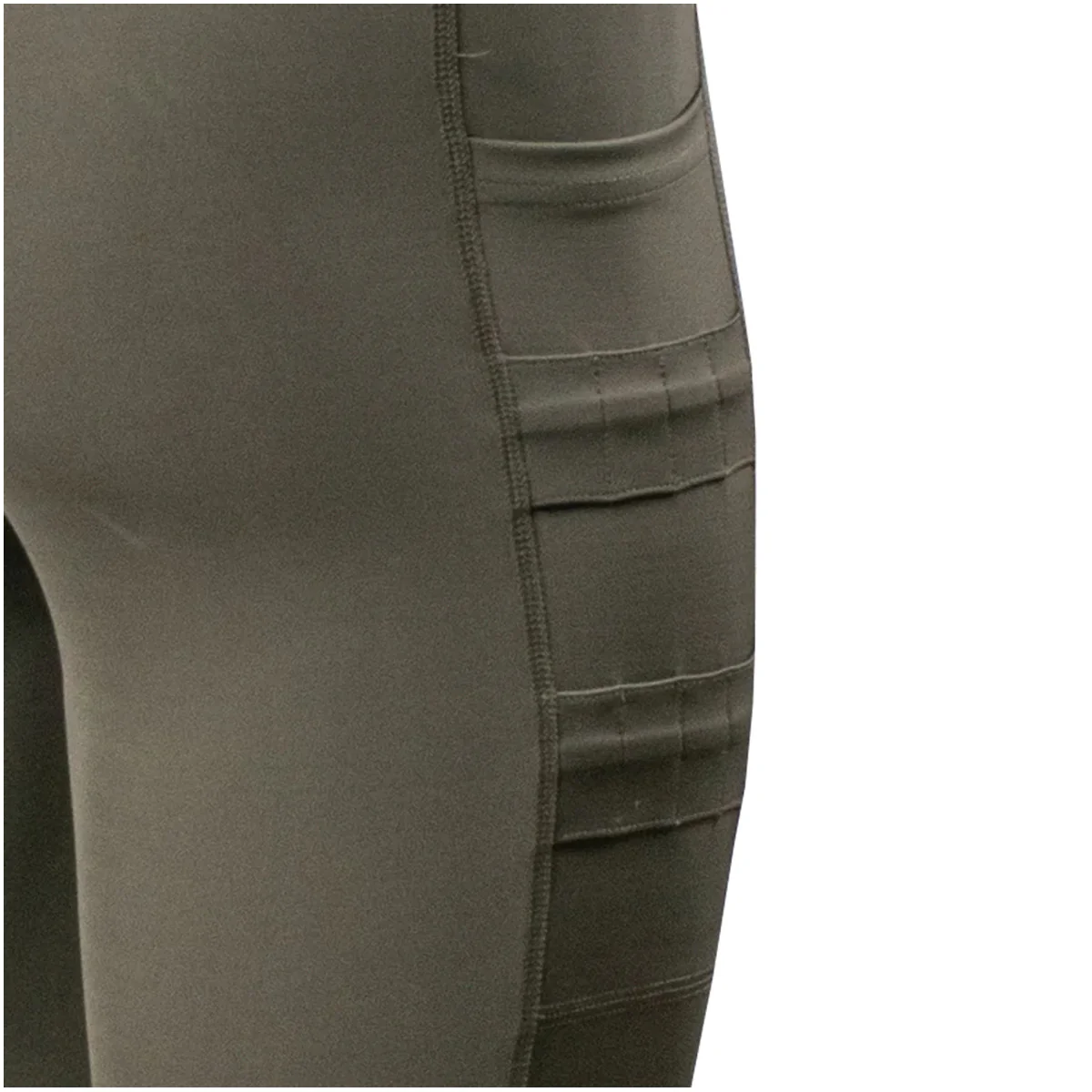 Grunt Style Women's 7/8 Cropped Fitness Leggings - Military Green - Image 3