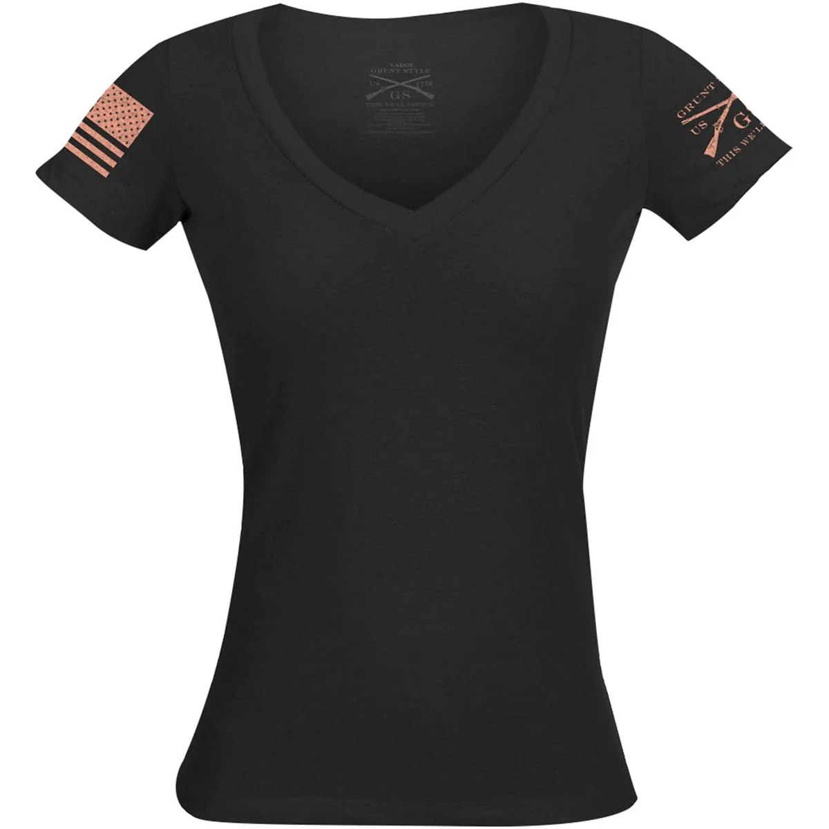 Grunt Style Women's Basic V-Neck T-Shirt - Black