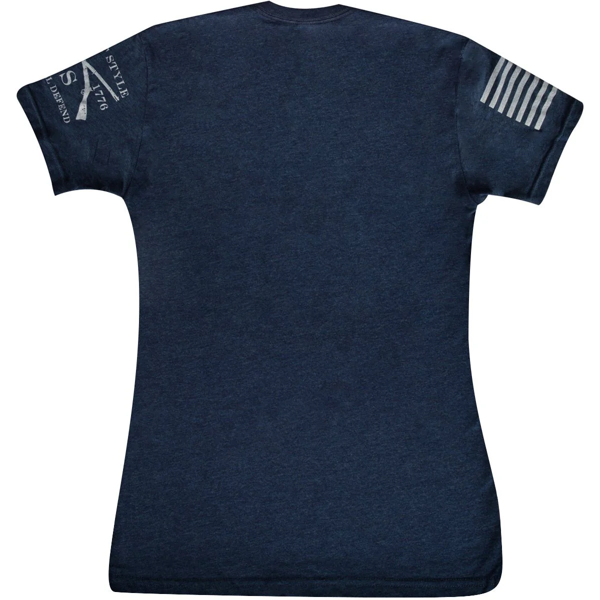 Grunt Style Women's Blue Line Flag T-Shirt - Navy - Image 2