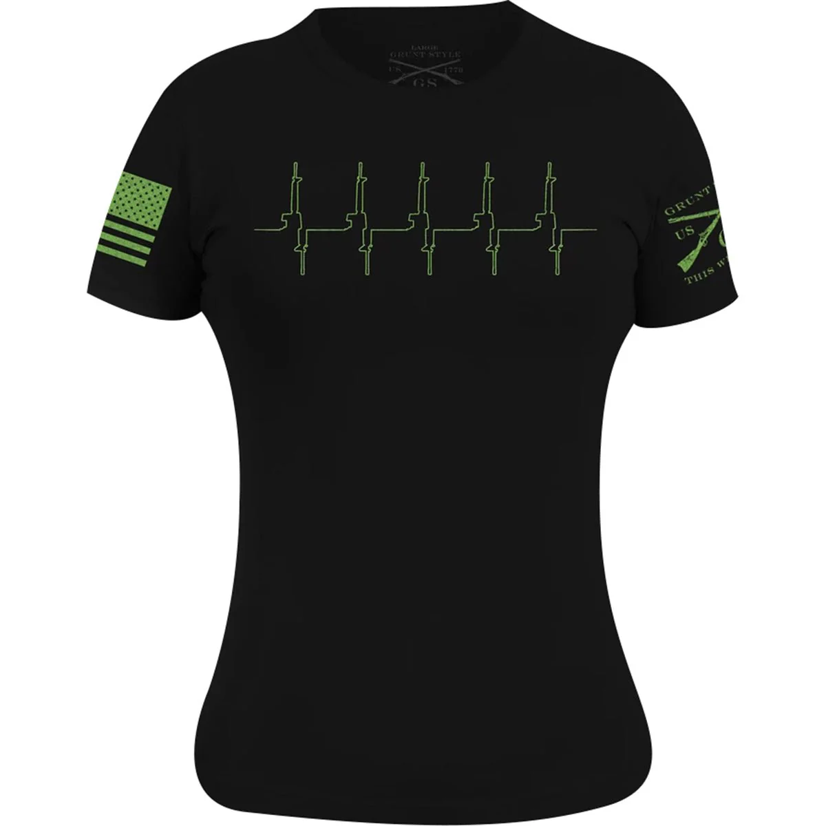 Grunt Style Women's Gun EKG T-Shirt - Black