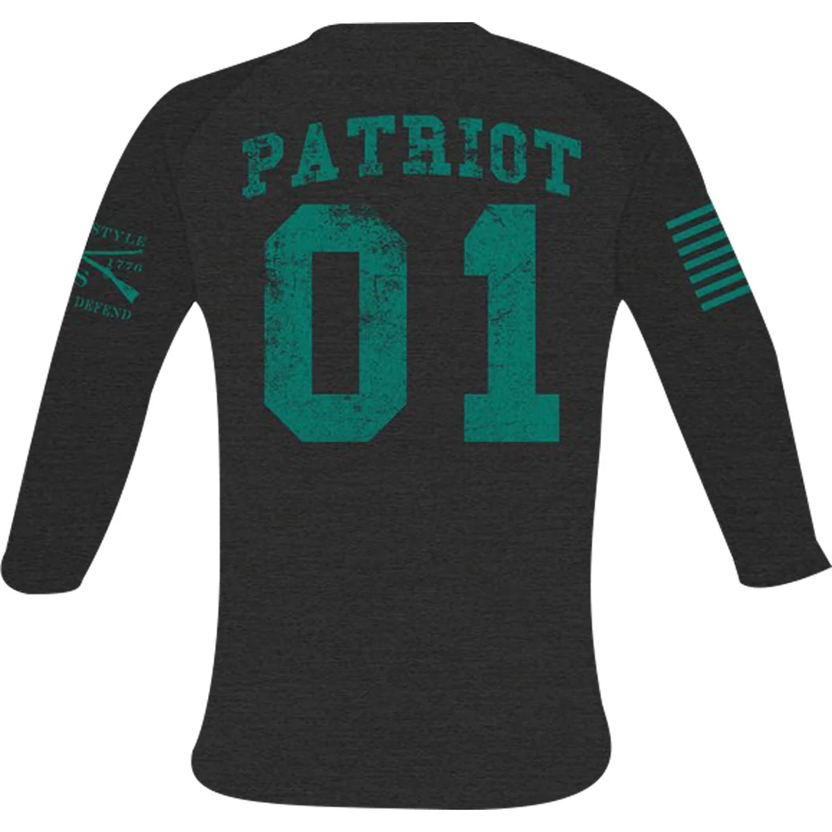 Grunt Style Women's Hero Raglan Long Sleeve T-Shirt - Black/Green - Image 3