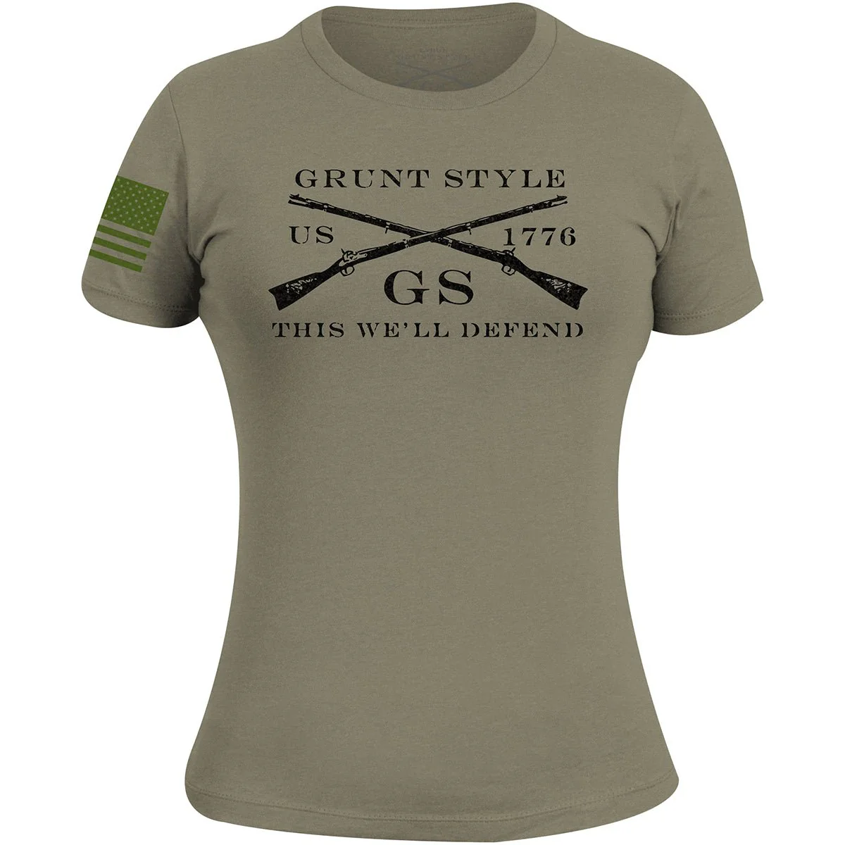 Grunt Style Women's Logo Basic T-Shirt - Military Green