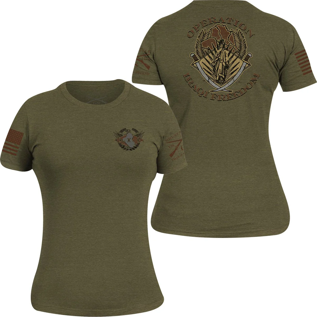 Grunt Style Women's O.I.F. Veteran T-Shirt - Military Green
