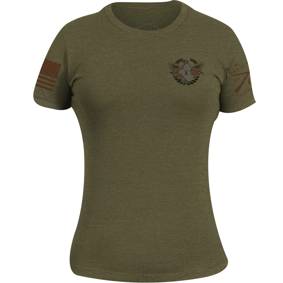 Grunt Style Women's O.I.F. Veteran T-Shirt - Military Green - Image 2