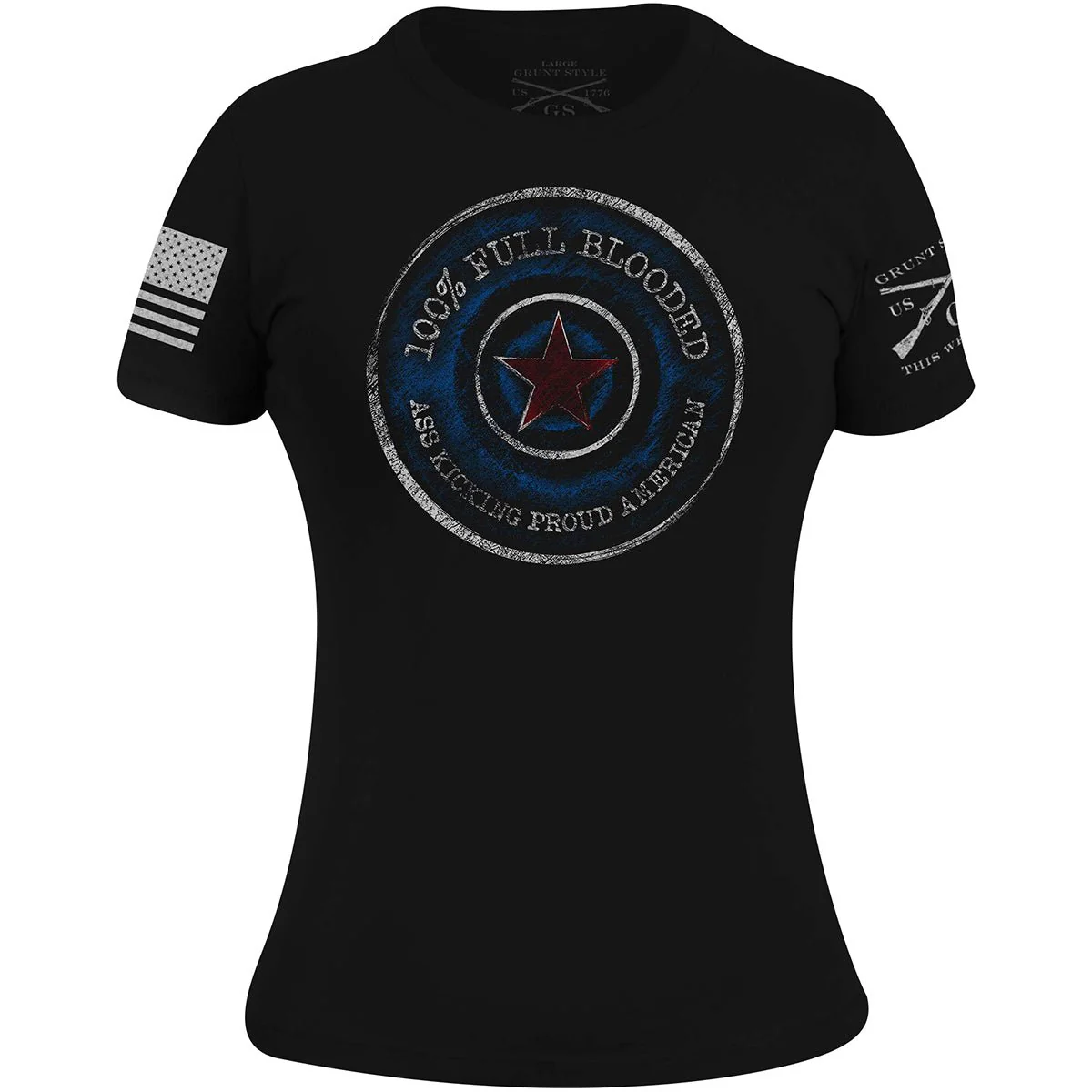 Grunt Style Women's Proud American T-Shirt - Black