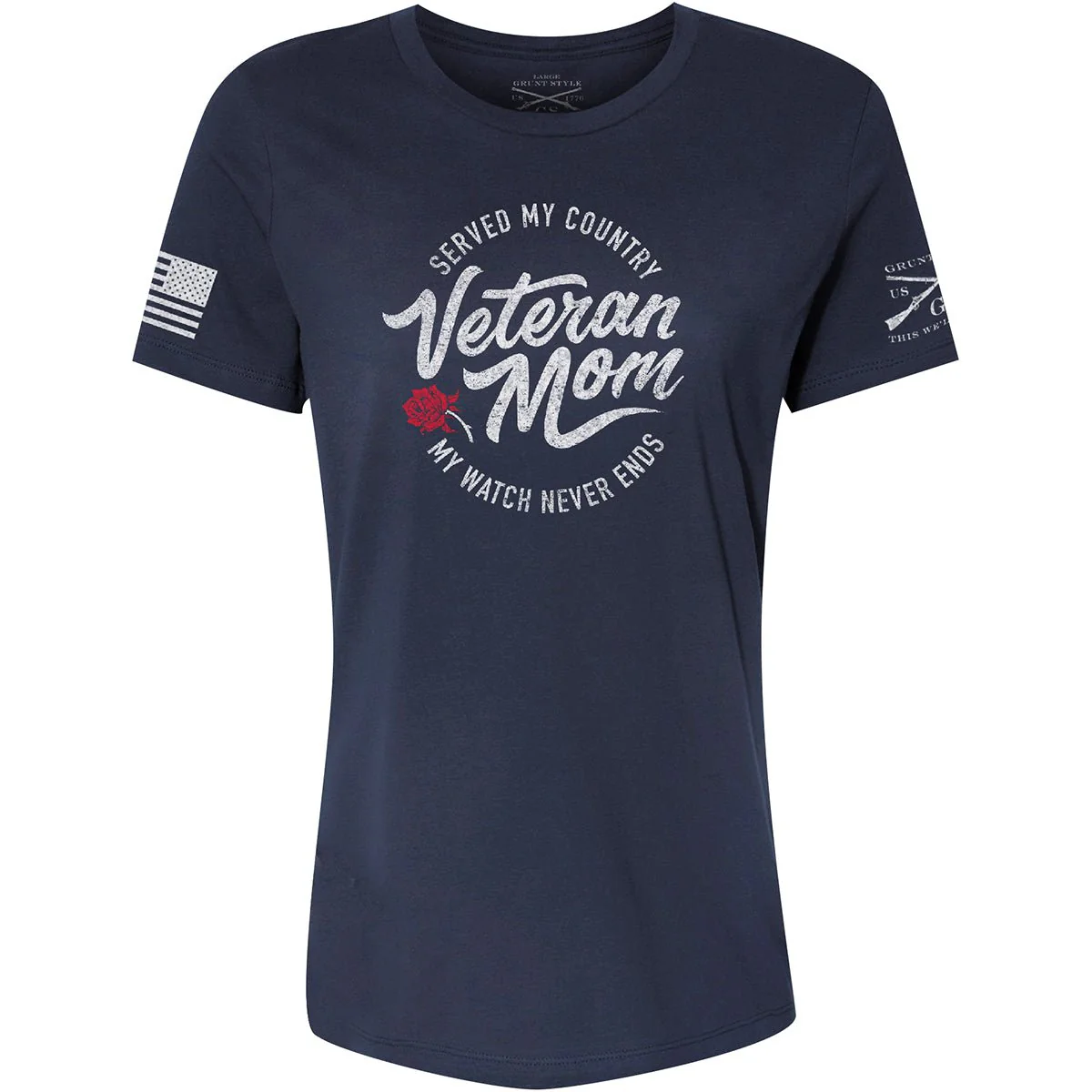 Grunt Style Women's Relaxed Fit Veteran Mom T-Shirt - Navy