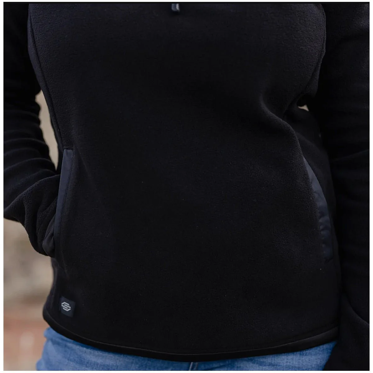 Grunt Style Women's Tech Quarter Zip Fleece Jacket - Black - Image 9