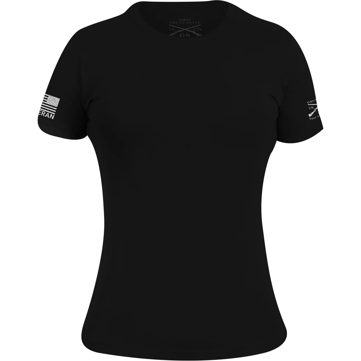 Grunt Style Women's Veteran Flag T-Shirt - Black - Image 2
