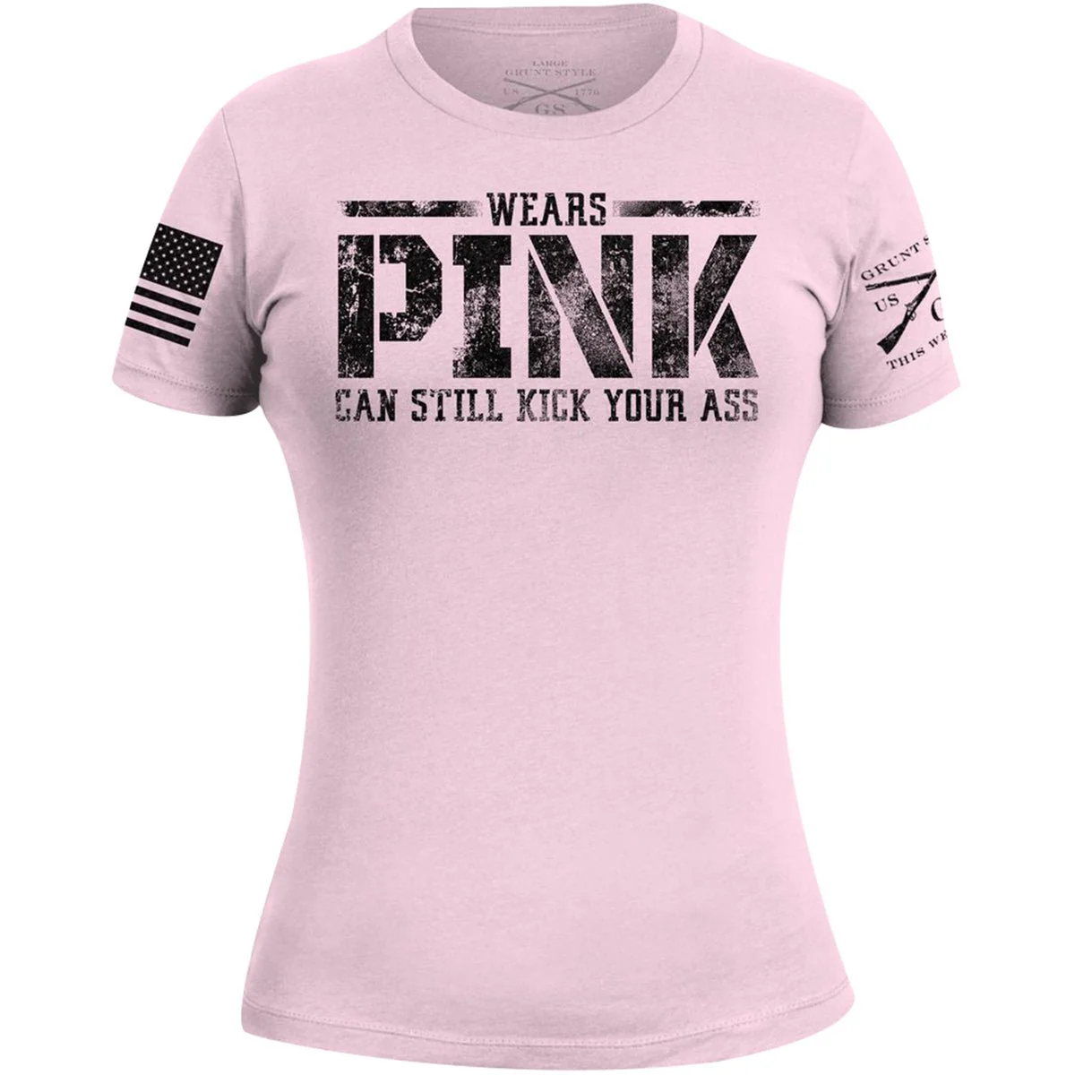 Grunt Style Women's Wears Pink, Kicks Ass T-Shirt - Pink