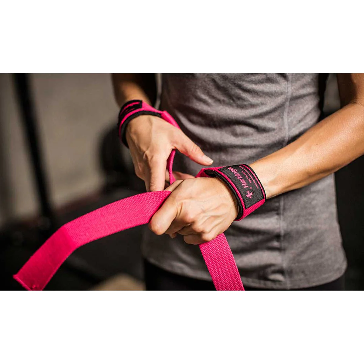 Harbinger 21.5" Padded Cotton Weight Lifting Straps - Image 15