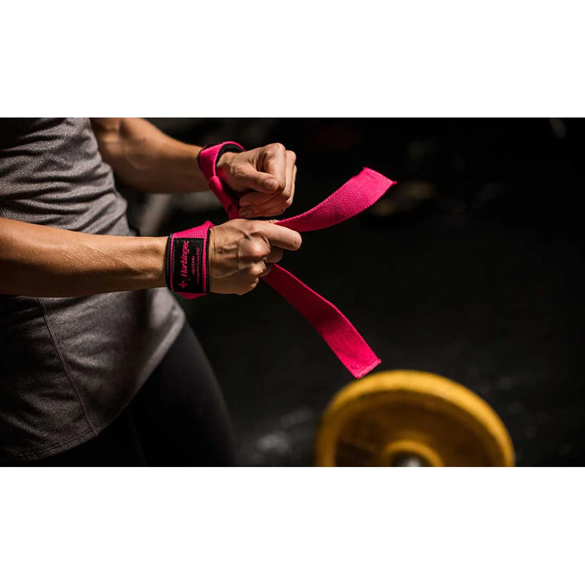Harbinger 21.5" Padded Cotton Weight Lifting Straps - Image 17