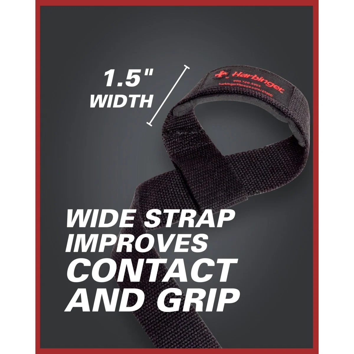 Harbinger 21.5" Padded Cotton Weight Lifting Straps - Image 21