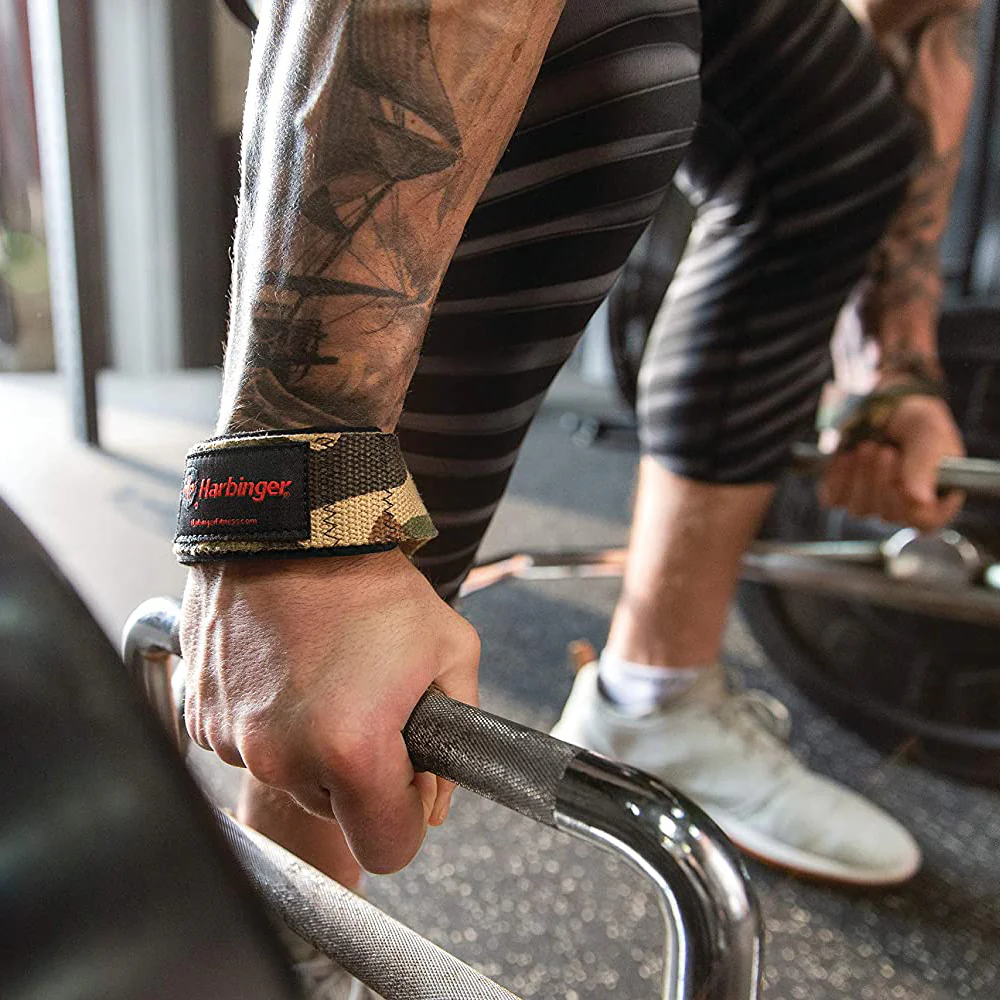 Harbinger 21.5" Padded Cotton Weight Lifting Straps - Image 3