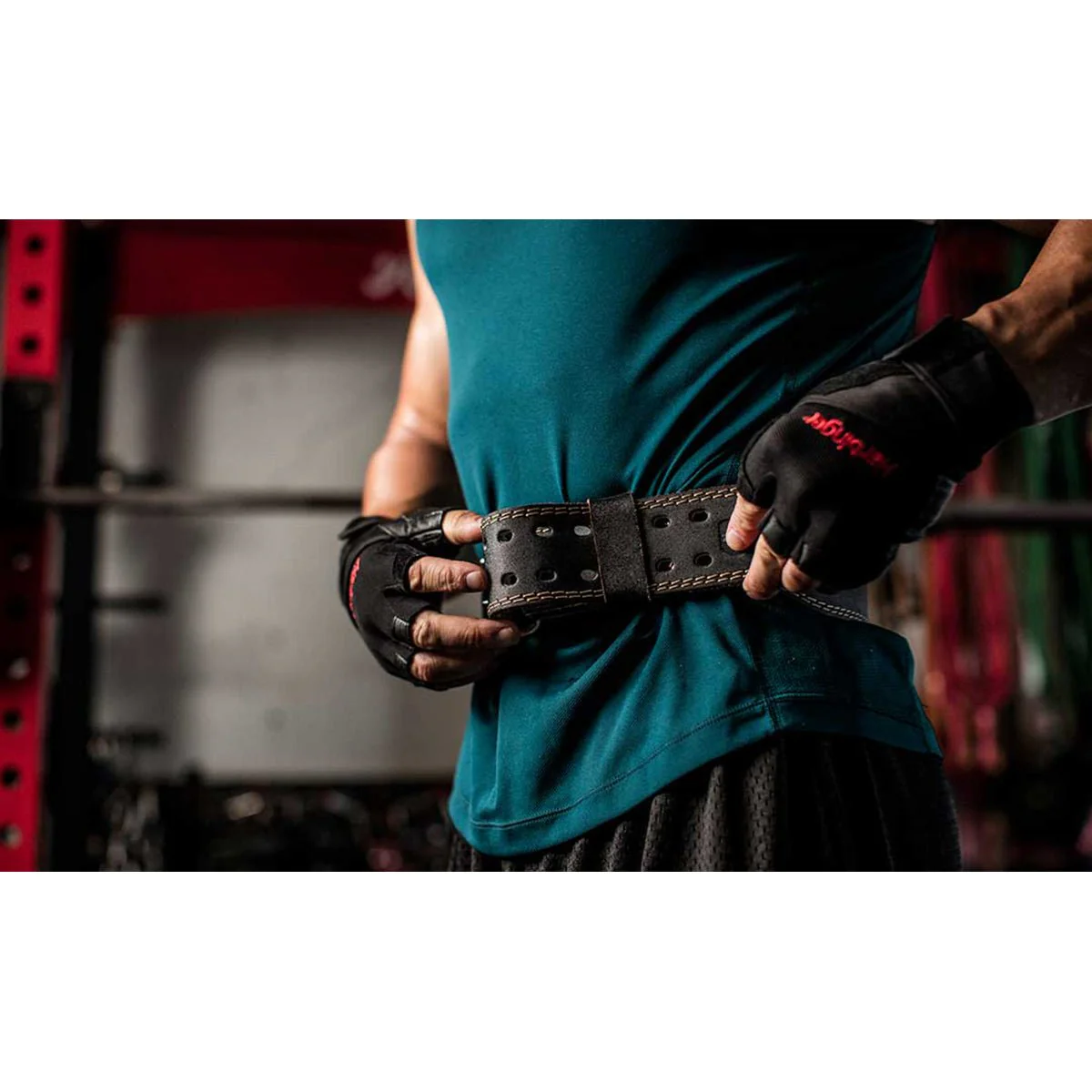 Harbinger 4" Padded Leather Weight Lifting Belt - Image 5