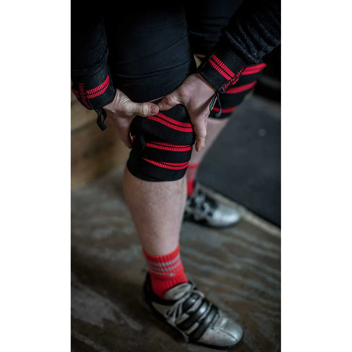 Harbinger 78" Red Line Weight Lifting Knee Wraps - Image 13