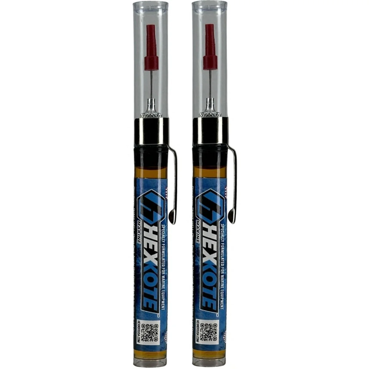 HEXKOTE (2 Pack) Marine Boat Fishing Dry Lubricant Needle Pen Applicator 0.25 oz