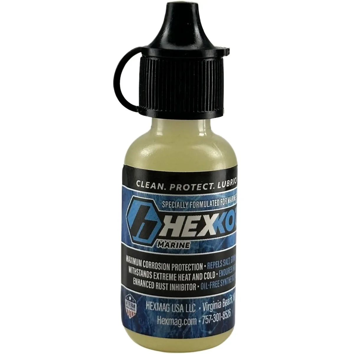 HEXKOTE Marine Series Boat Fishing Gear Dry Lubricant Dropper Bottle, 0.50 oz