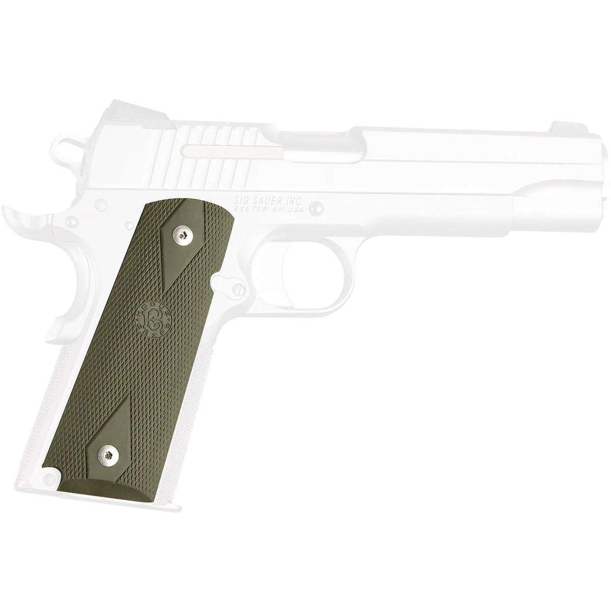 Hogue 1911 Government Model Checkered Over Molded Rubber Grip Panels - Image 4