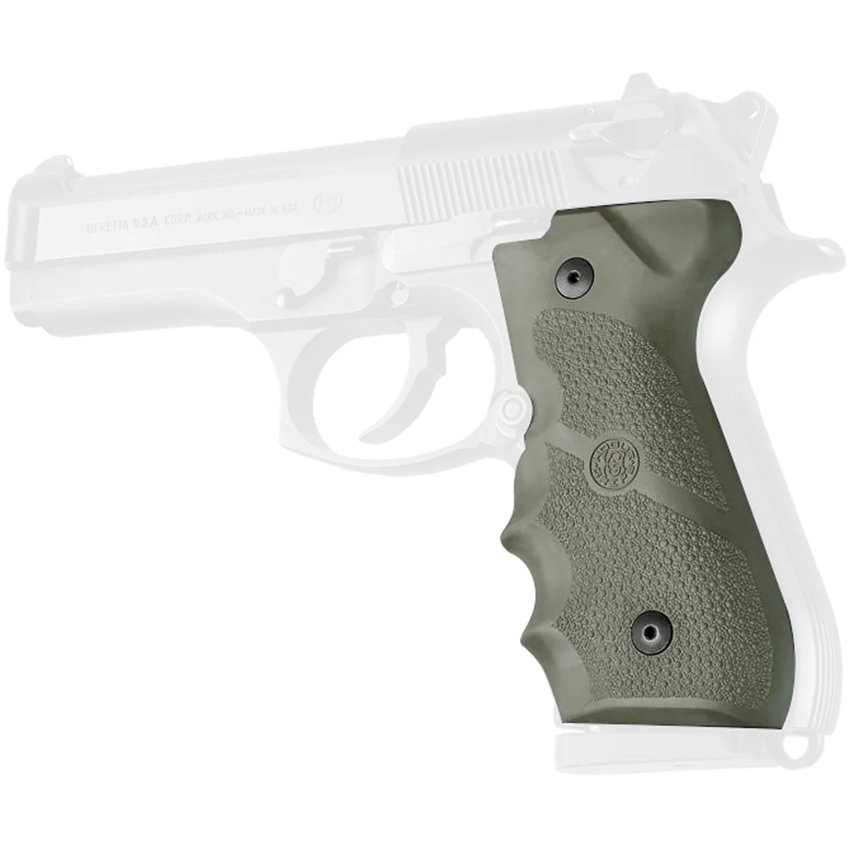 Hogue Beretta 92/96 Series Rubber Grip with Finger Grooves - Image 3