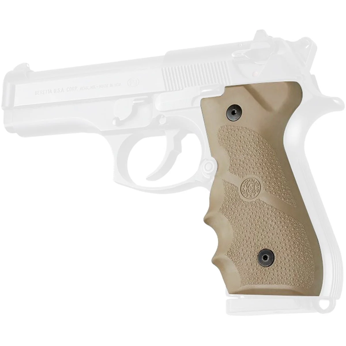 Hogue Beretta 92/96 Series Rubber Grip with Finger Grooves - Image 5