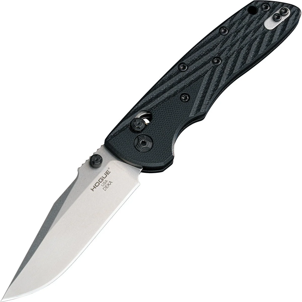 Hogue Deka Manual Folder 3.25" Clip Point Blade Knife with Tumbled Finish - Image 3