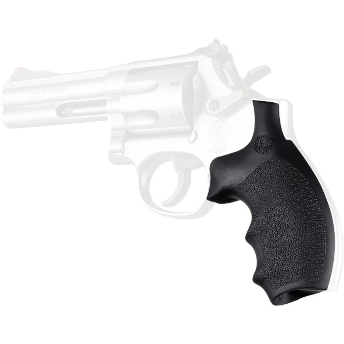 Hogue S&W K or L Frame Round Butt Rubber Bantam Style Grip - Black