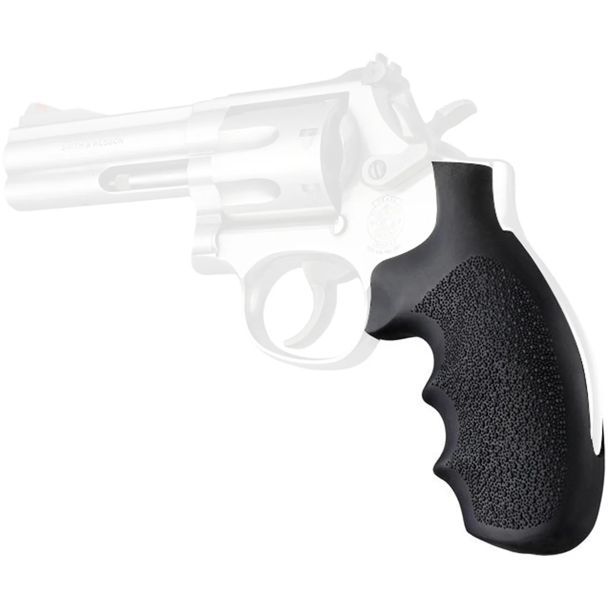 Hogue S&W K or L Frame Round Butt Rubber Monogrip - Black