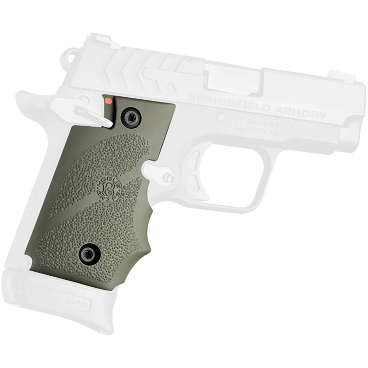 Hogue Springfield Armory 911 .380 Ambi Safety Rubber Grip with Finger Grooves - Image 4