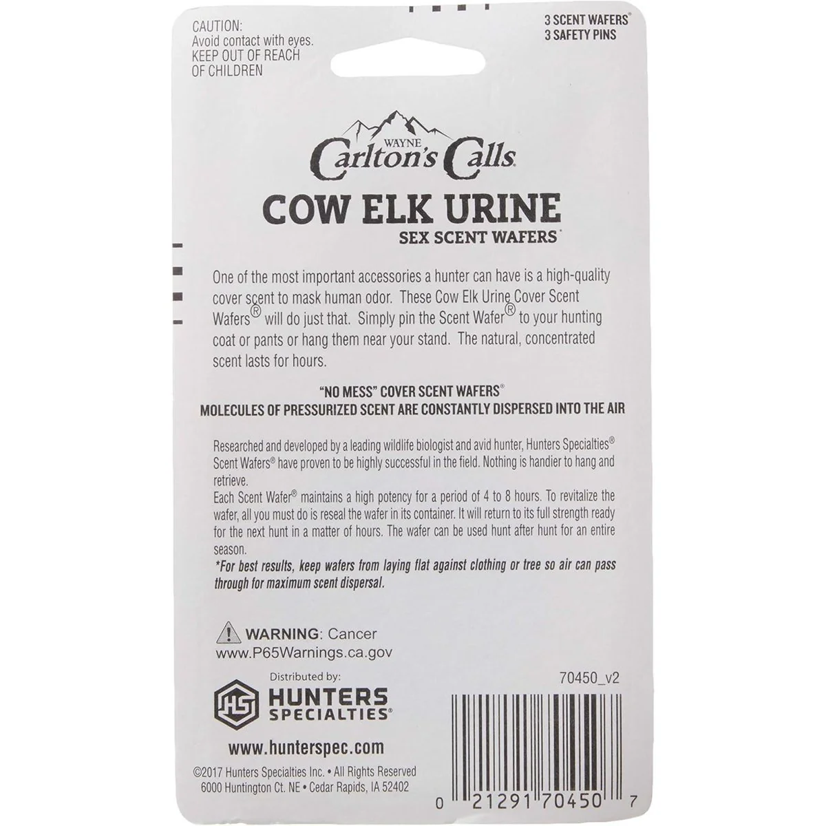 Hunter's Specialties Primetime Scent Wafers, Cow Elk Urine, 3 Pack - Image 2