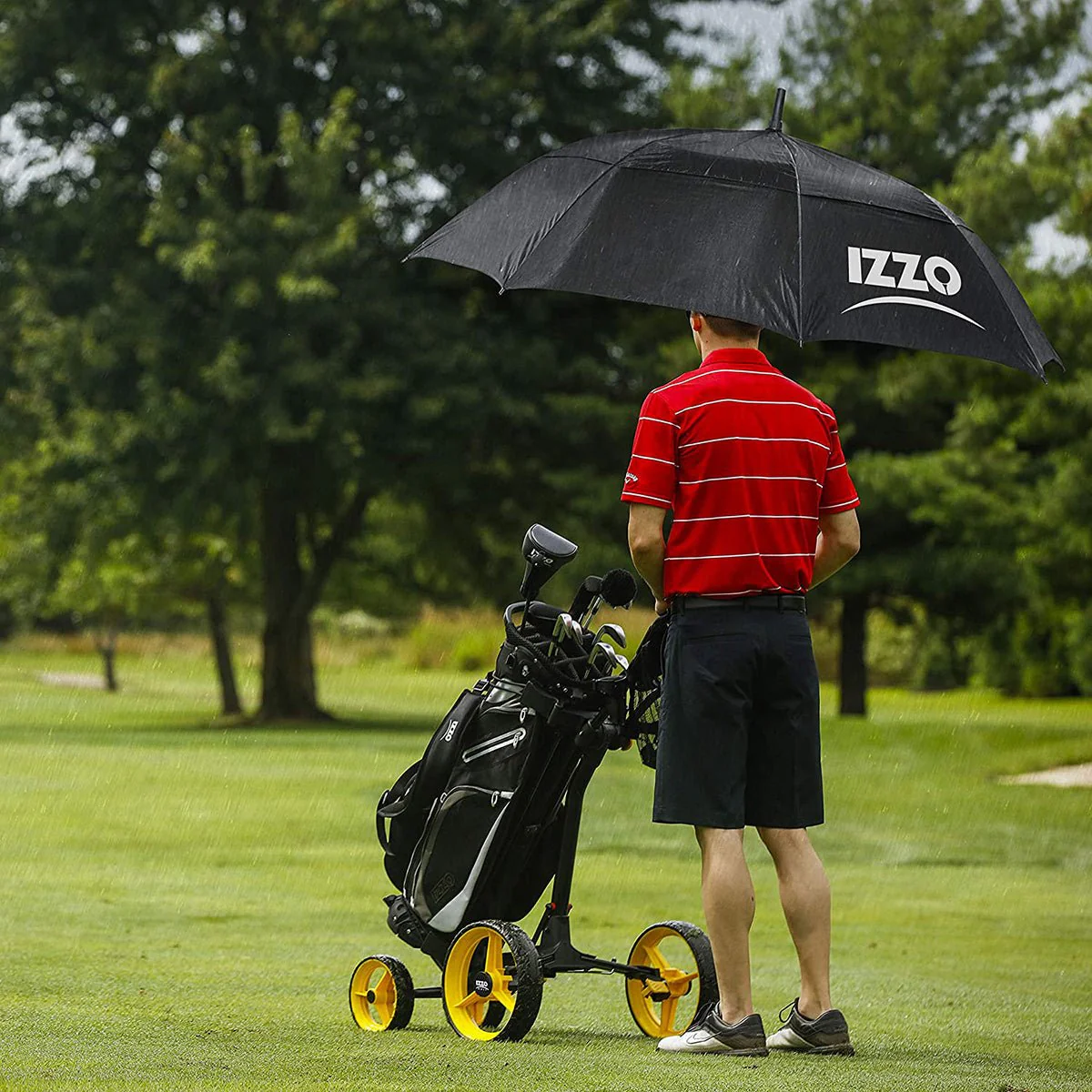 Izzo Golf 56" Umbrella - Black - Image 4