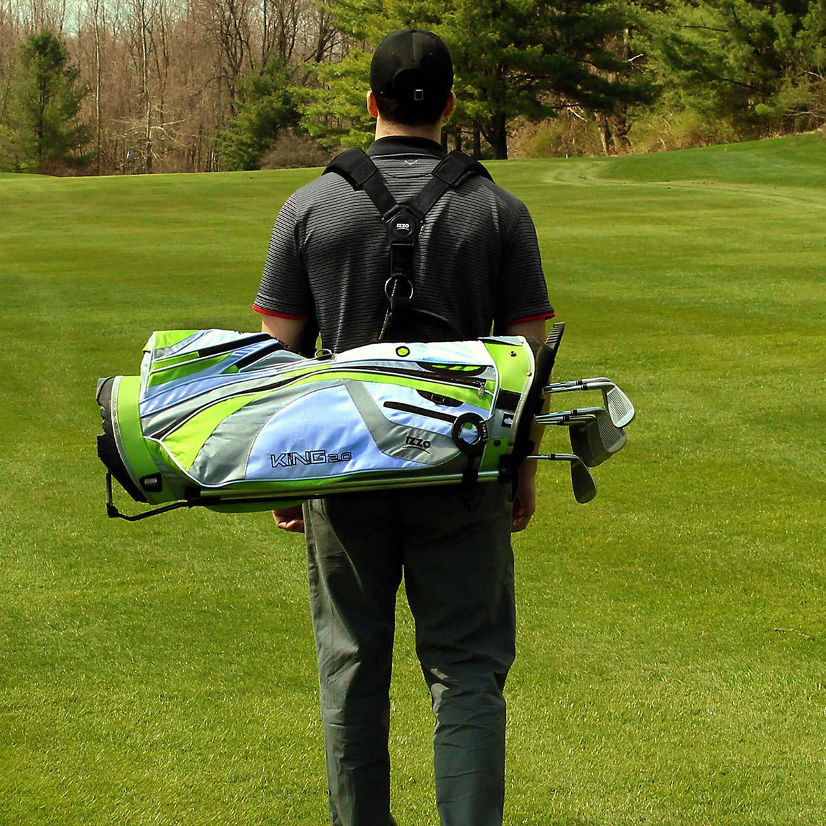 IZZO Golf Ionetix Dual Carry Bag Strap - Image 2
