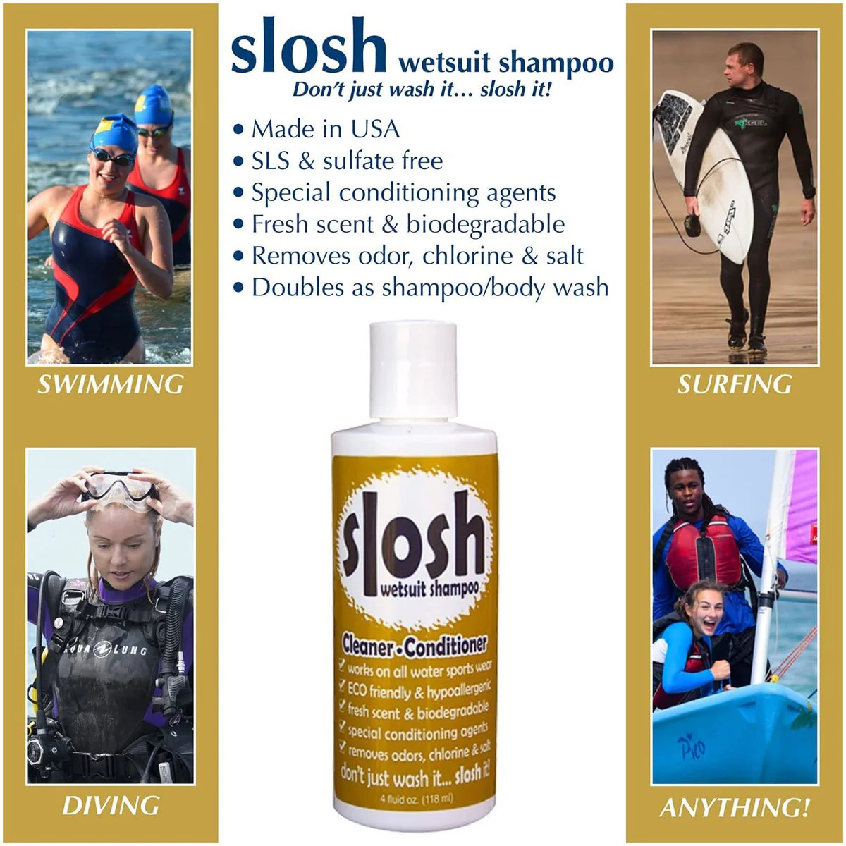 JAWS 4 oz. Slosh Wetsuit Shampoo - 2-Pack - Image 3