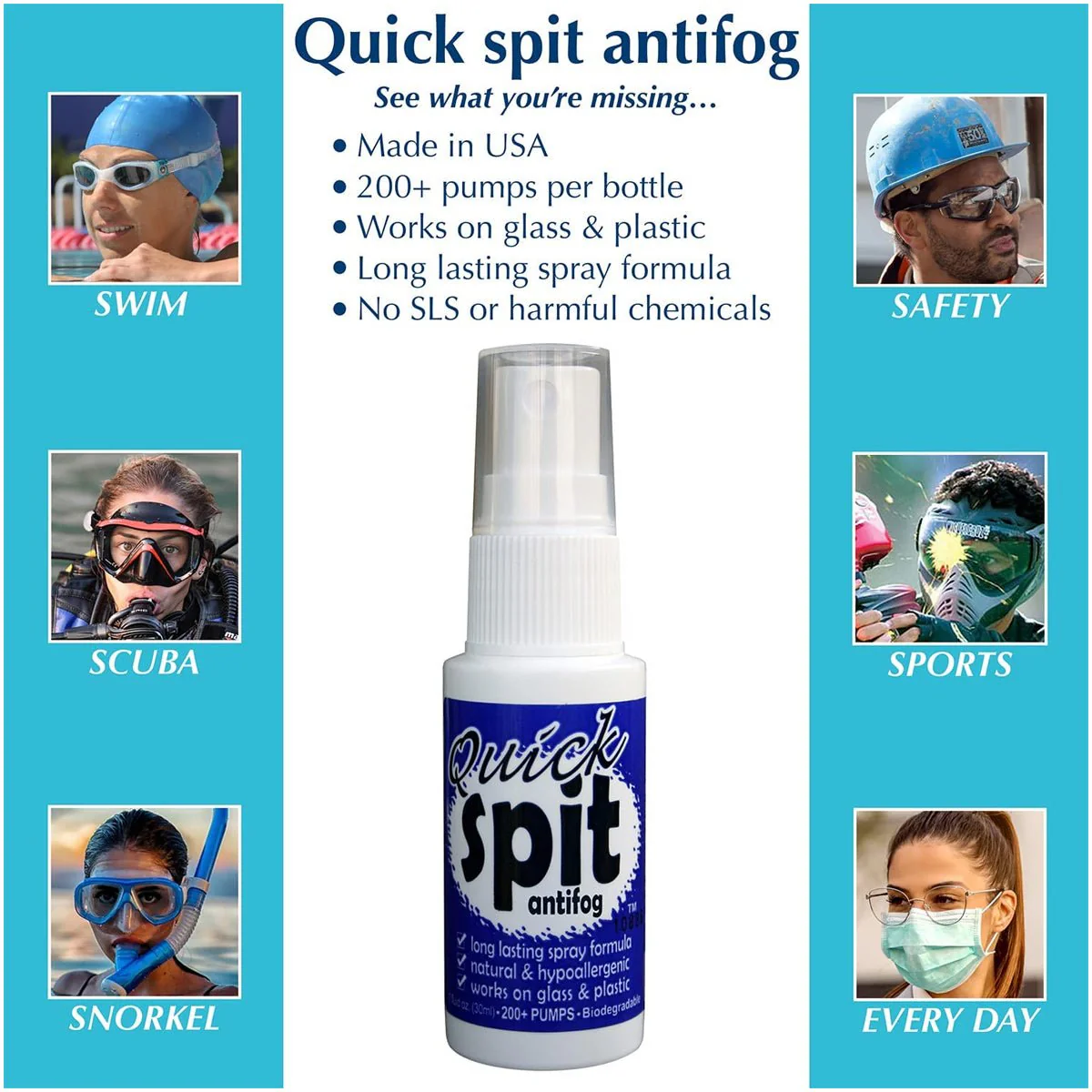 JAWS Quick Spit 1 oz. Anti-Fog Spray Formula - Image 2