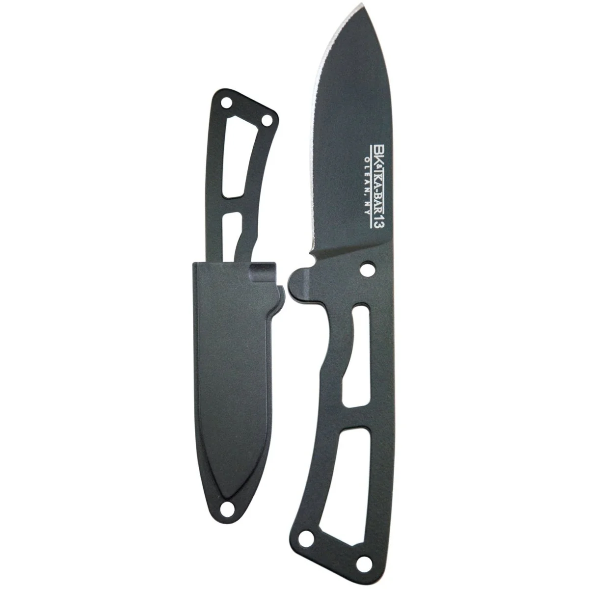KA-BAR 2.5" Straight Edge Fixed Blade Becker Remora Knife w/ Shealth - Black - Image 2