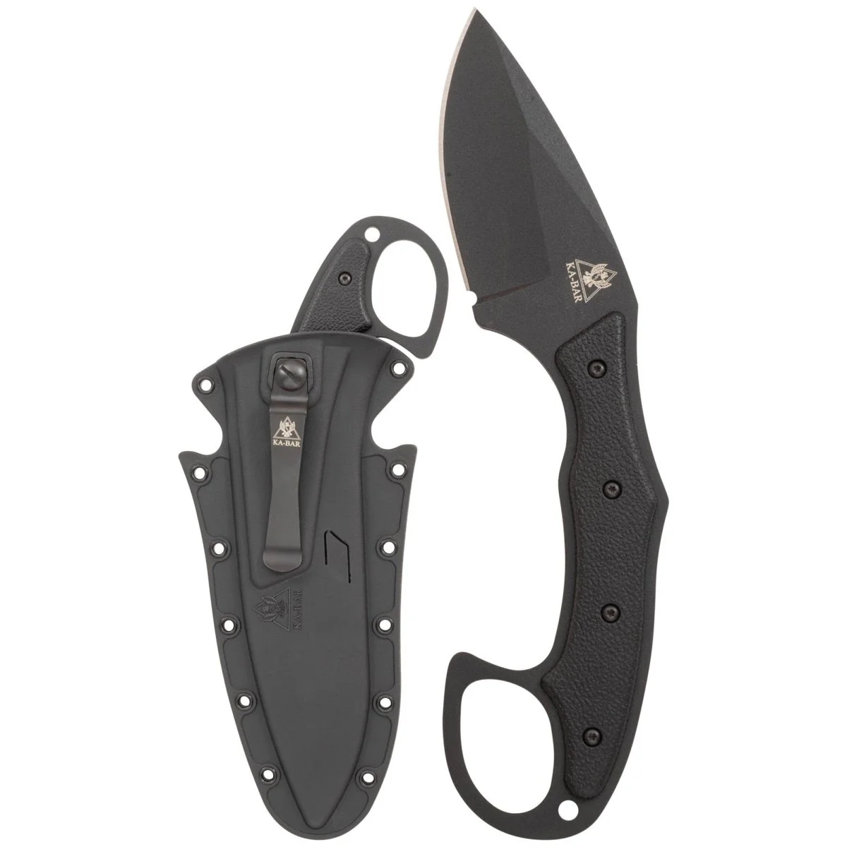 KA-BAR 3.1875" Fixed Blade TDI Pocket Strike Knife w/ Sheath - Black - Image 2
