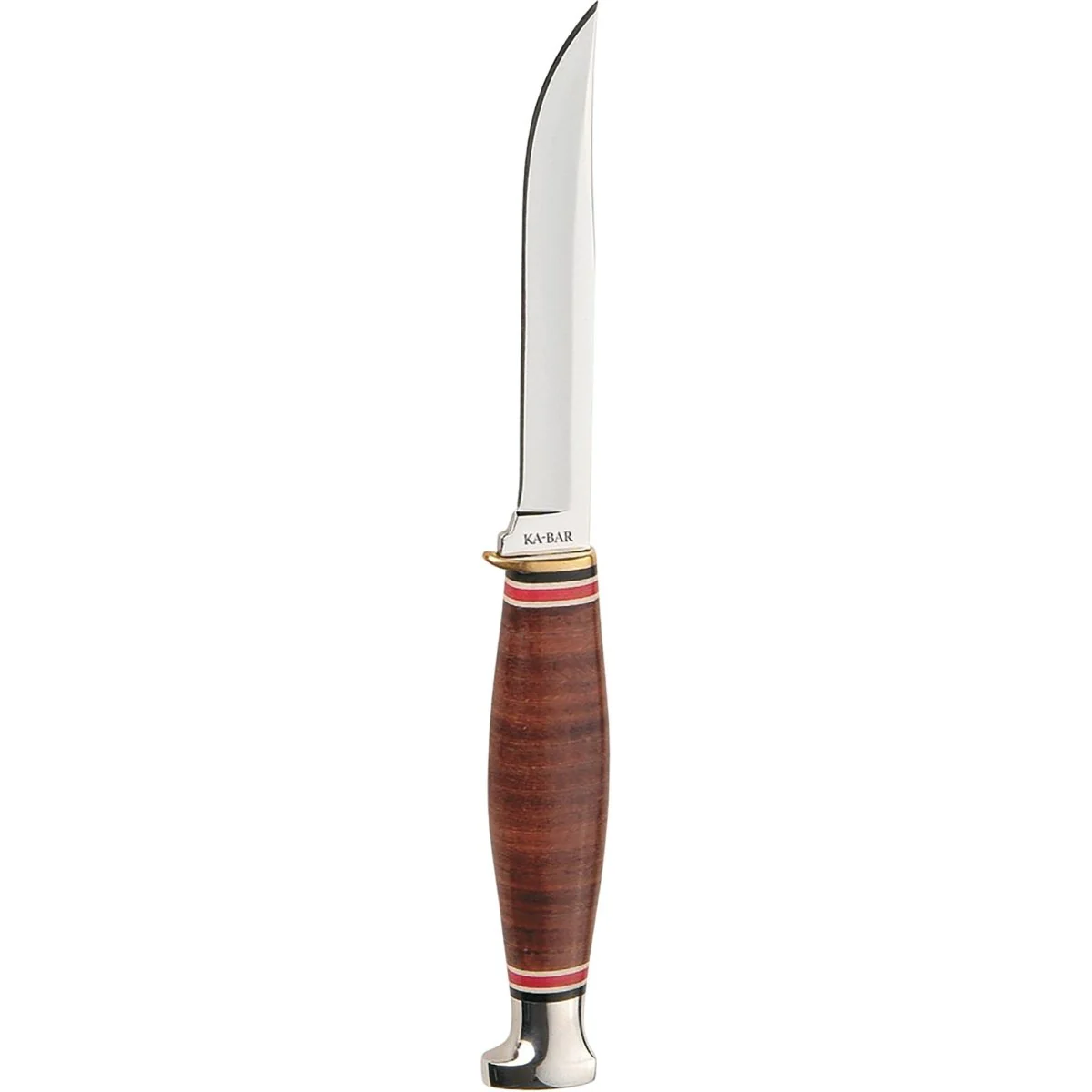 KA-BAR 3.625" Fixed Blade Little Finn Straight Point Knife w/ Sheath - Brown