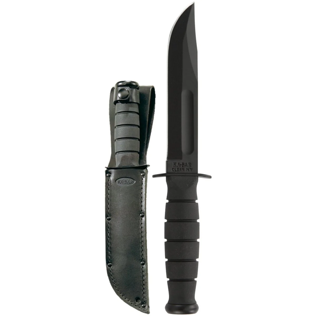 KA-BAR 5.25" Fixed Blade Short Knife w/ Sheath - Black - Image 2