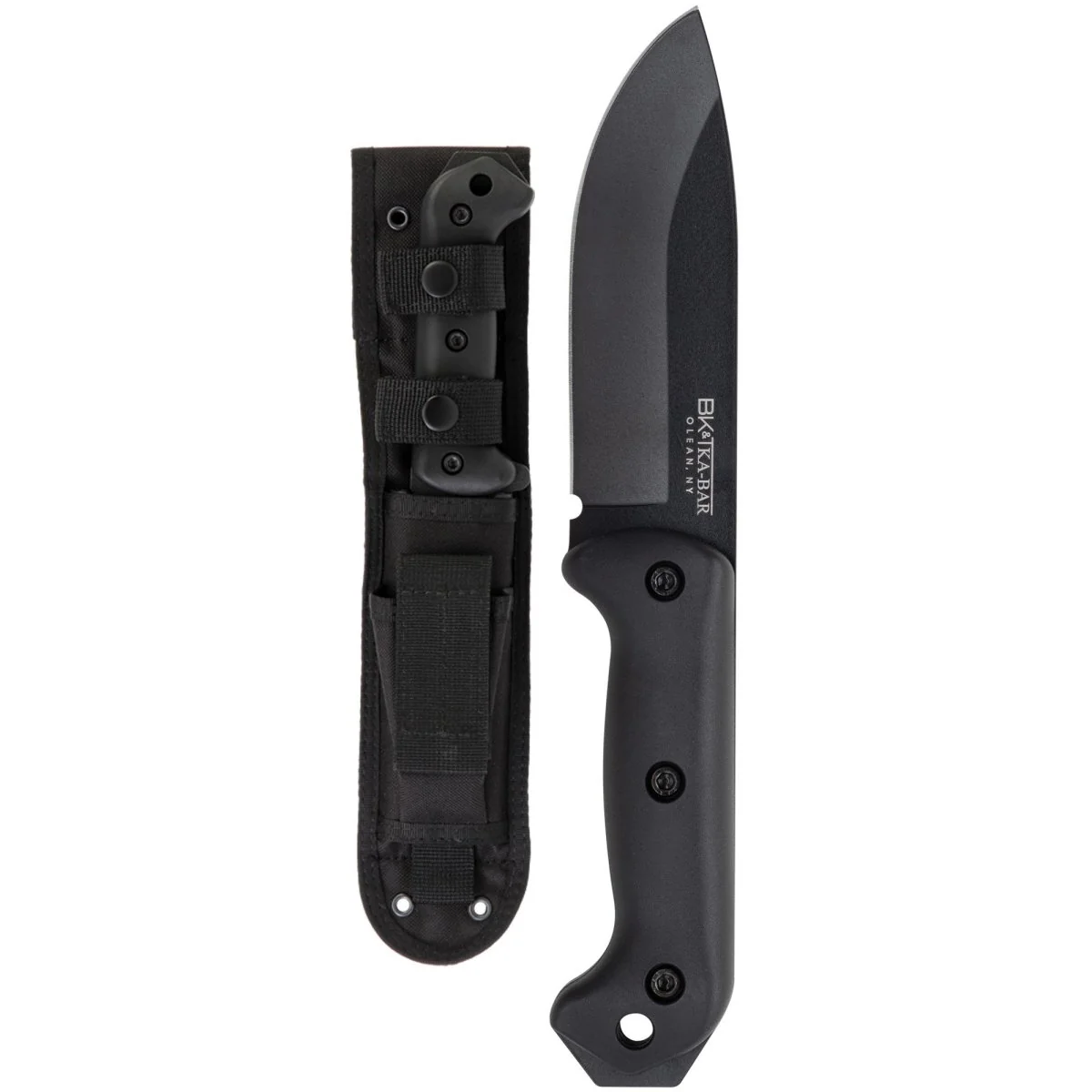 KA-BAR 5.25" Straight Edge Fixed Blade Becker Campanion Knife - Black - Image 2