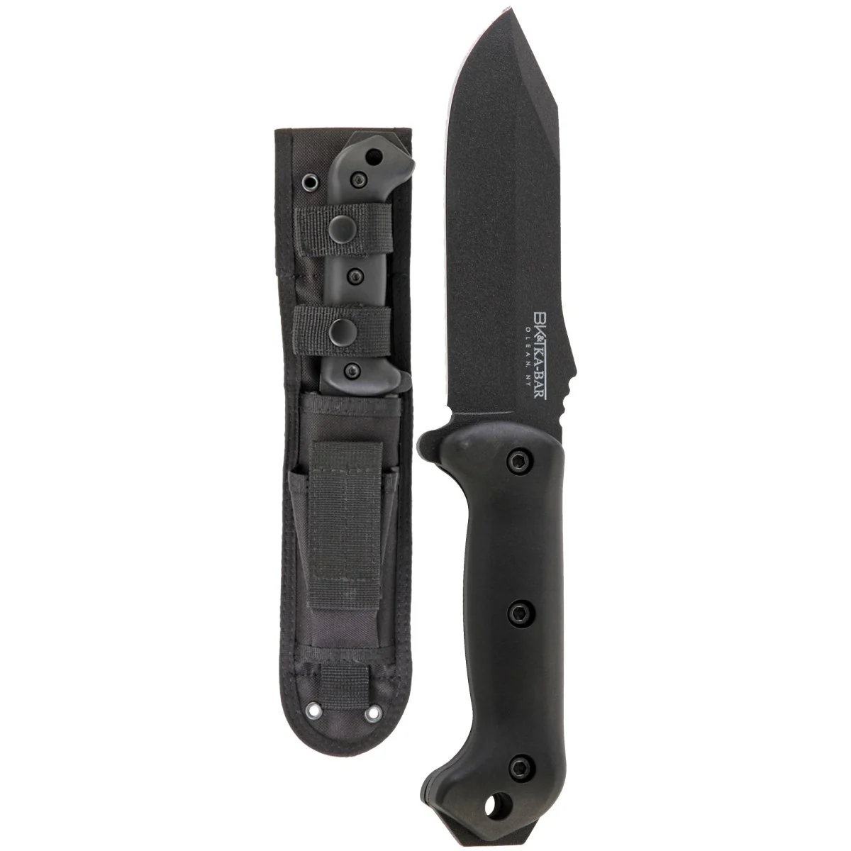 KA-BAR 5.5" Straight Edge Fixed Blade Becker Crewman Knife w/ Sheath - Black - Image 2