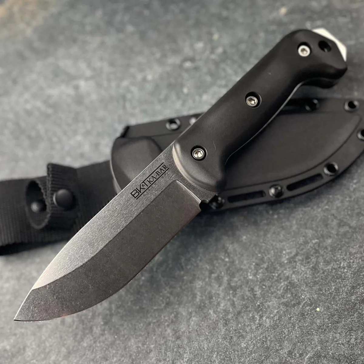 KA-BAR 5" Becker MagnaCut Campanion Knife with Sheath - Black - Image 2