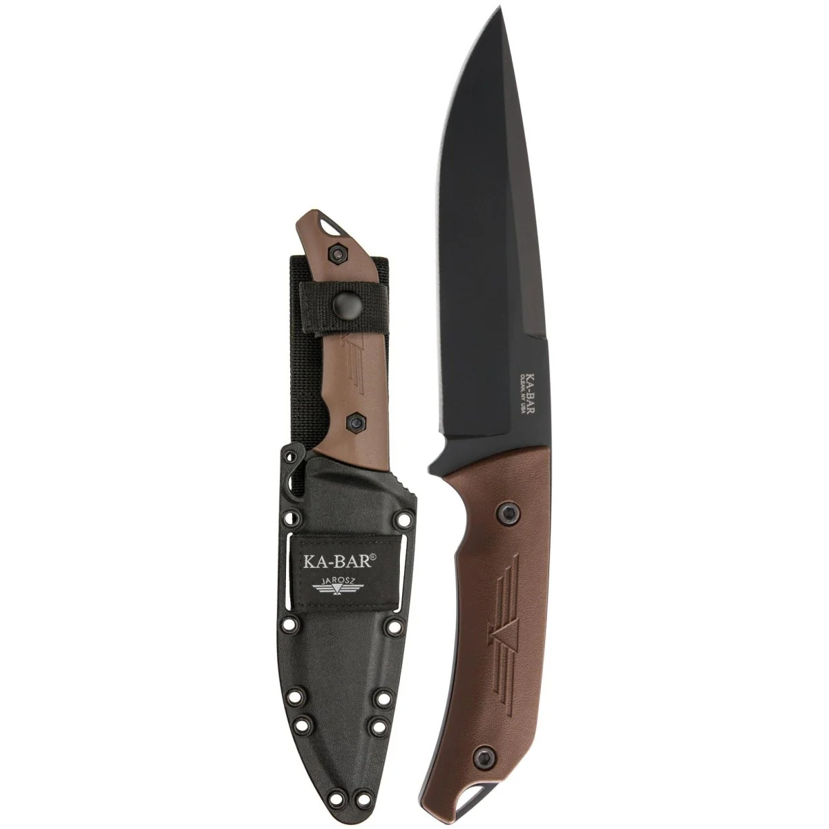KA-BAR 6.25" Blade Jarosz Turok Knife w/ Sheath - Brown - Image 2