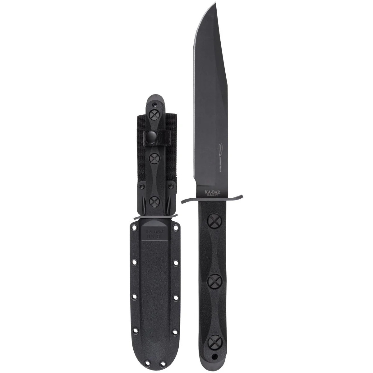 KA-BAR 6.875" Fixed Blade Ek Model 5 Knife w/Sheath - Black - Image 2