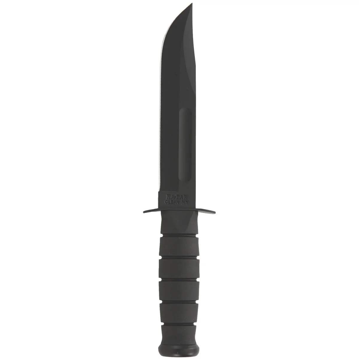 KA-BAR 7" Clip Point Blade Full-Size Straight Edge Utility Knife w/Sheath- Black