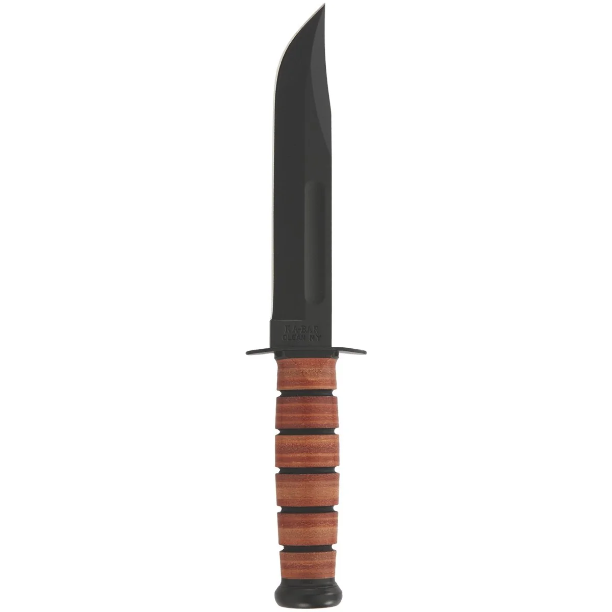 KA-BAR 7" Fixed Blade USMC Straight Edge Utility Knife w/ Sheath - Brown