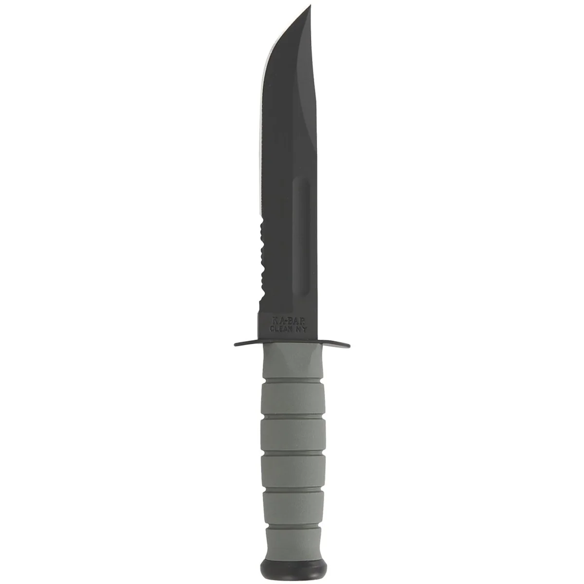 KA-BAR 7" Fixed Partially Serrated Blade Full Size Knife w/ Sheath - Green