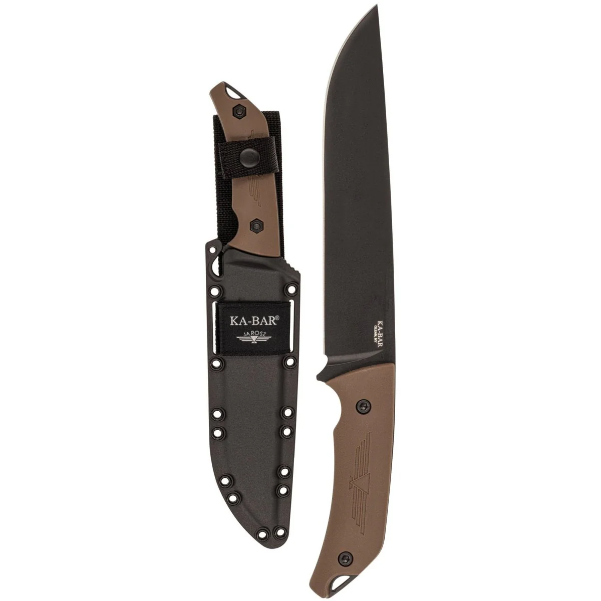 KA-BAR 8" Drop Point Fixed Blade Jarosz Camp Turok Knife w/ Sheath - Image 2
