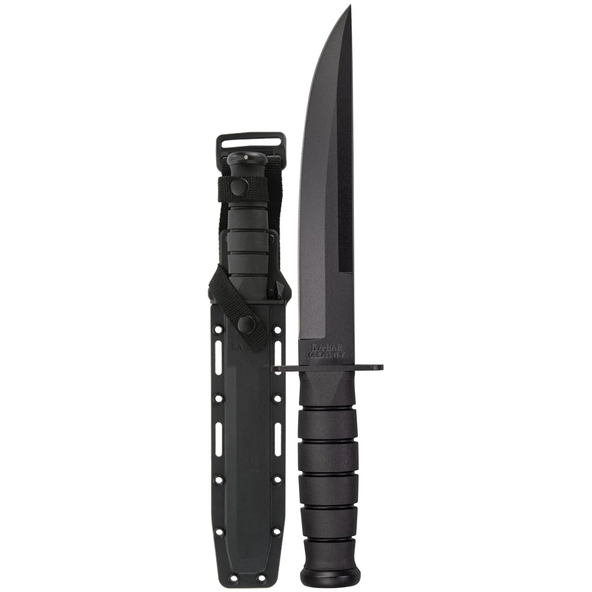 KA-BAR 8" Fixed Blade Modified Tanto Knife w/ Sheath - Black - Image 2