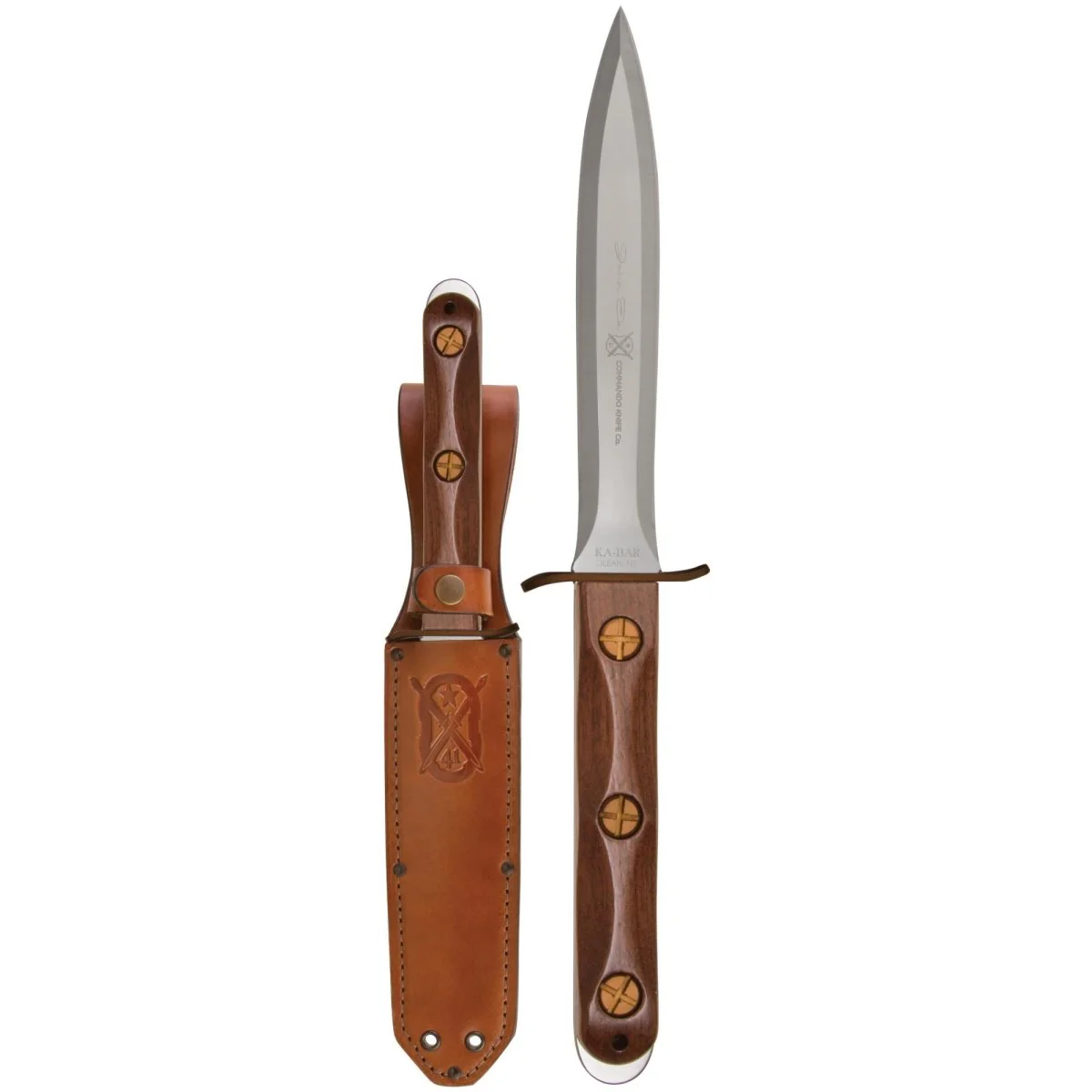 KA-BAR Ek Commando Presentation Knife w/ Sheath - Brown - Image 2