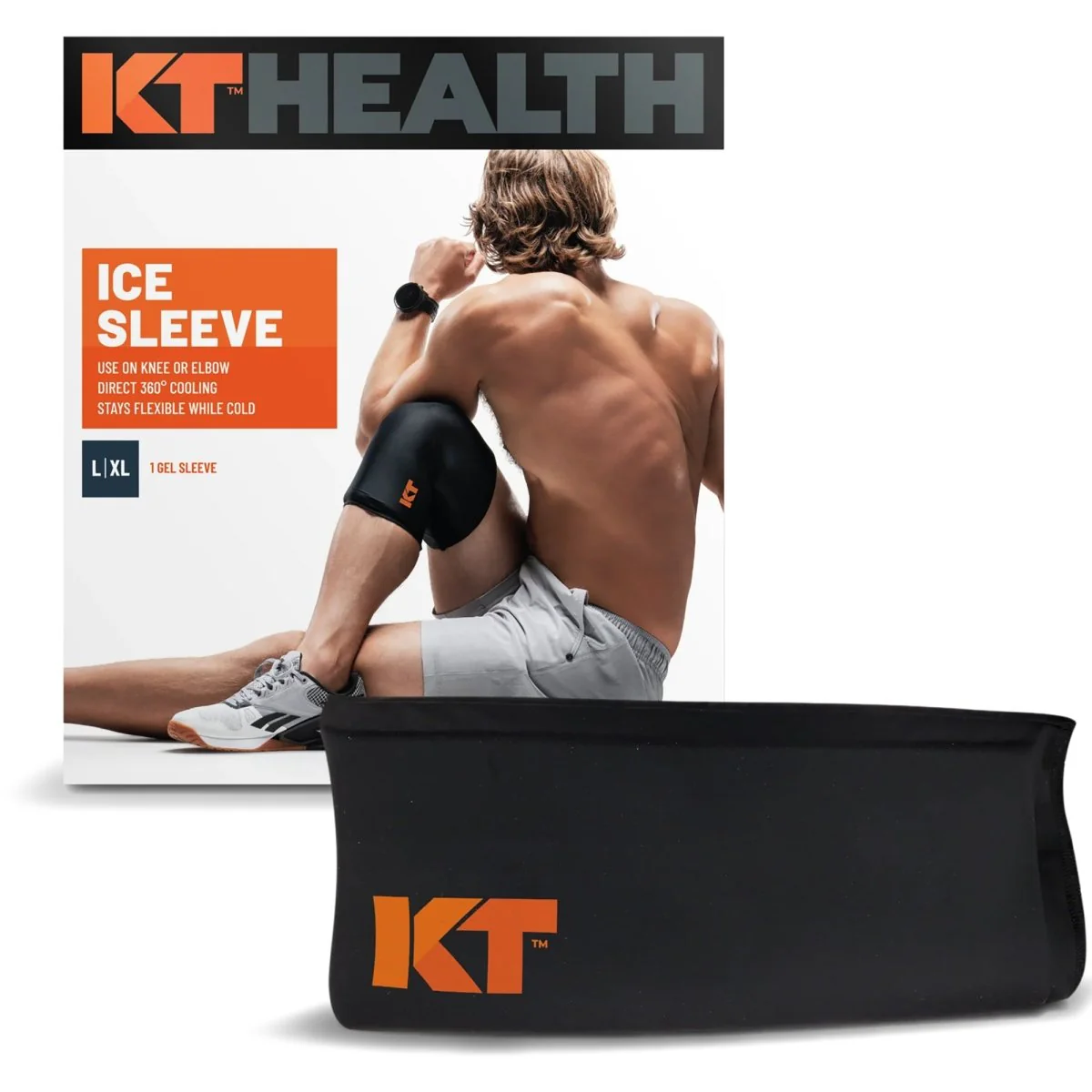 KT Health Recovery+ Ice Knee and Elbow Sleeve - Black